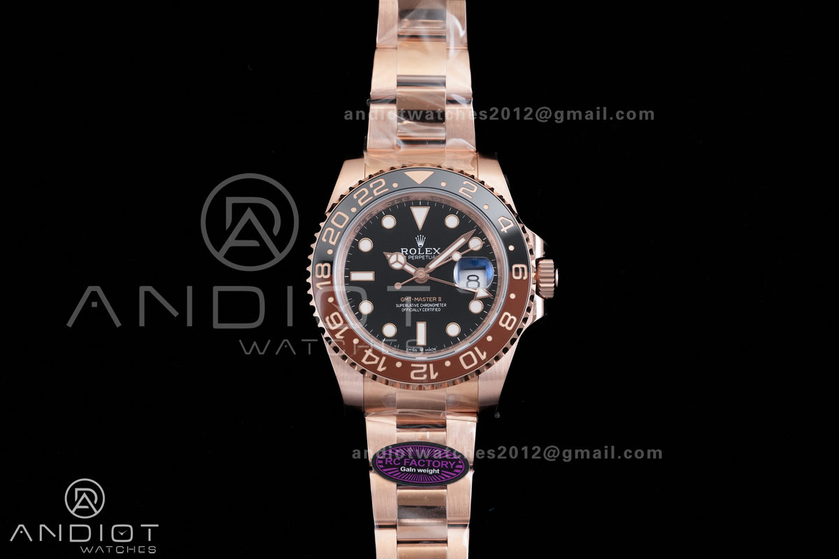 GMT-Master II 126715 CHNR RG Plated 904L Steel RCF 1:1 Best Edition SH3285