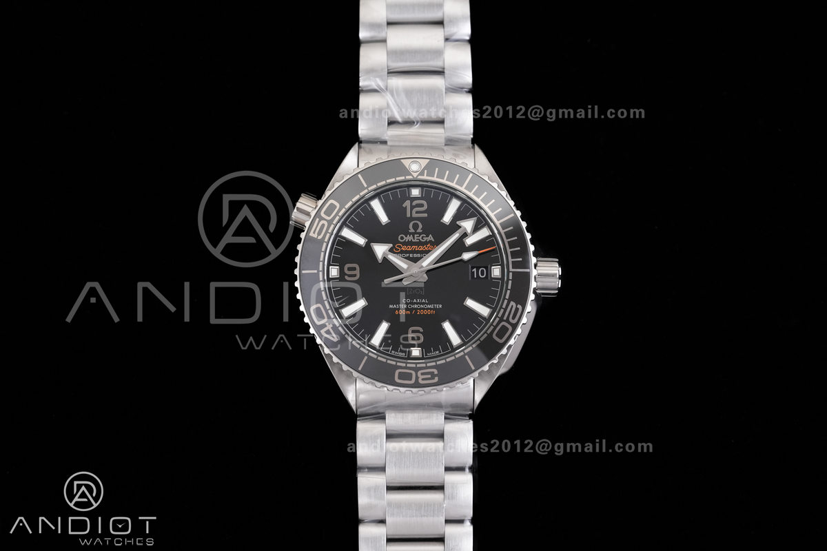 Planet Ocean 39.5mm Black Ceramic Bezel SS V4 VSF 1:1 Best Edition Black Dial On SS Bracelet Super Clone Asian 8800