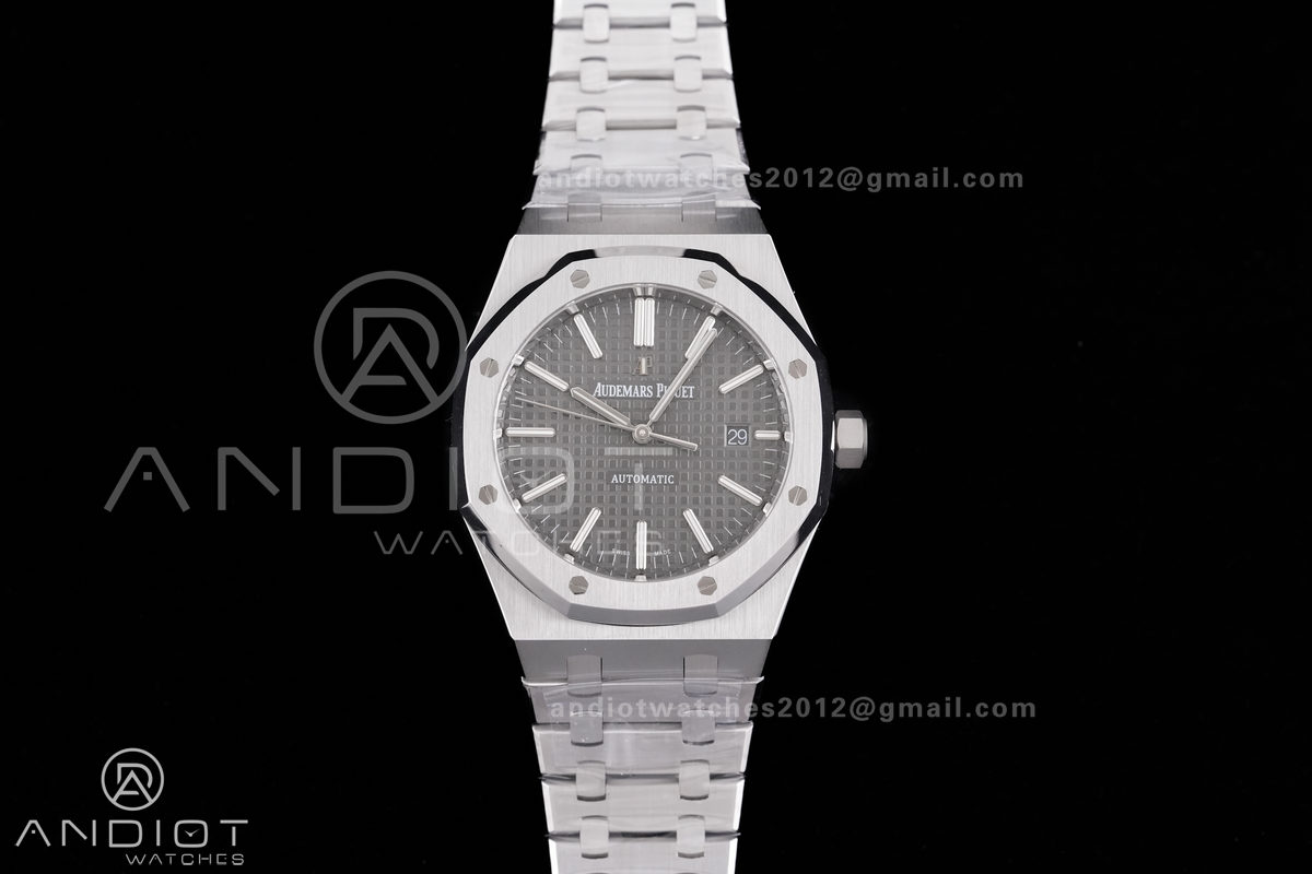 Royal Oak 41mm 15400 SS APSF 1:1 Best Edition Gray Textured Dial on SS Bracelet SA3120 Super Clone V3