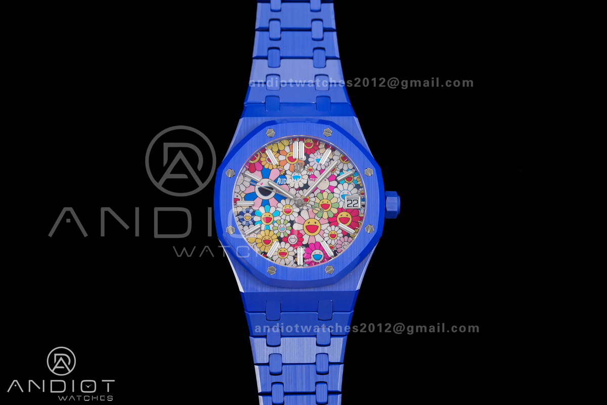 Royal Oak 15500 Blue Ceramic APSF 1:1 Best Edition Takashi Murakami SA4302 Super Clone