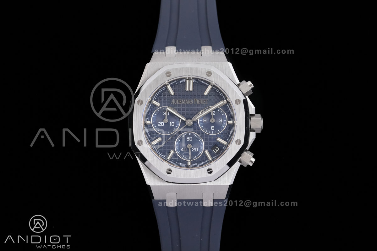 Royal Oak Chrono 26240 SS DDF 1:1 Best Edition Blue Dial on Rubber Strap DD4401 Super Clone (SW Dial)