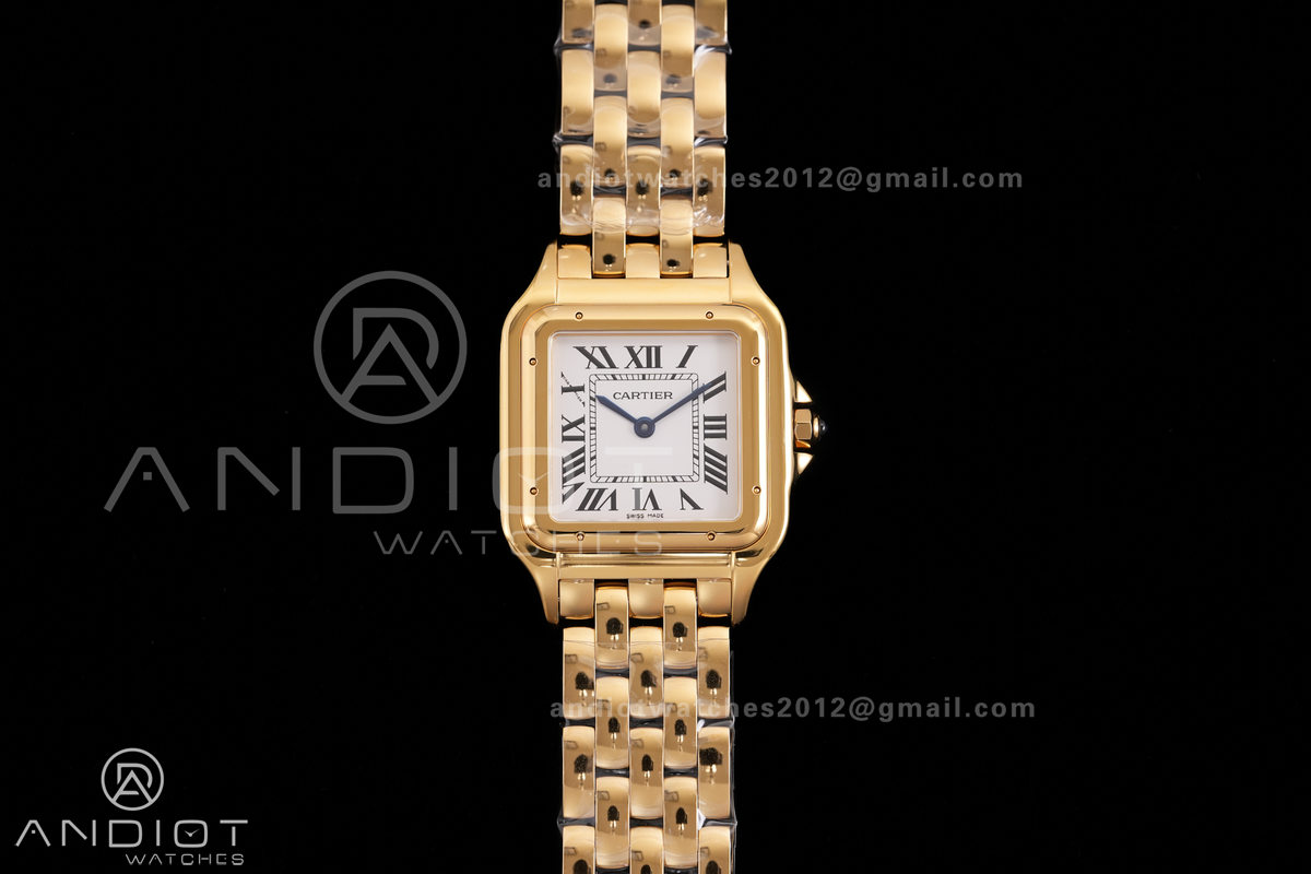 Panthère 31mm BVF 1:1 Best Edition YG White Dial on YG Bracelet Ronda Quartz