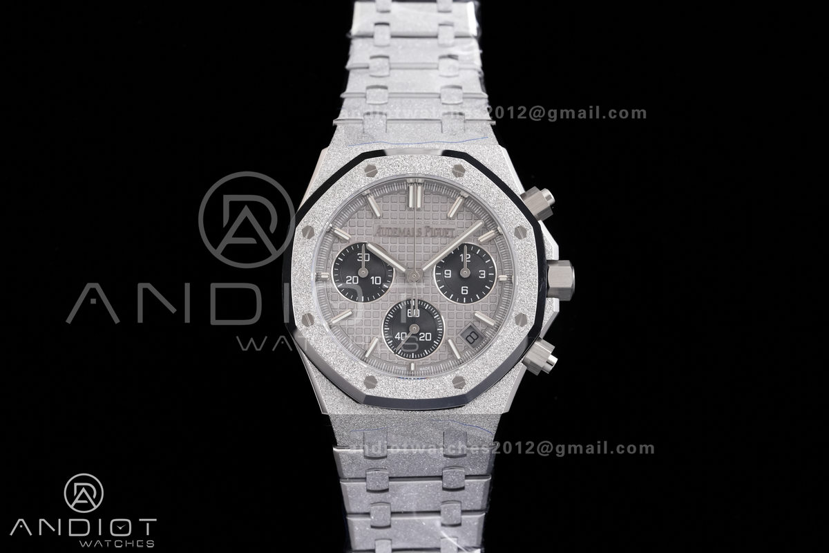 Royal Oak Chrono 26240 Frosted SS DDF 1:1 Best Edition Gray/Black Dial on SS Bracelet DD4401 Super Clone (SW Dial)