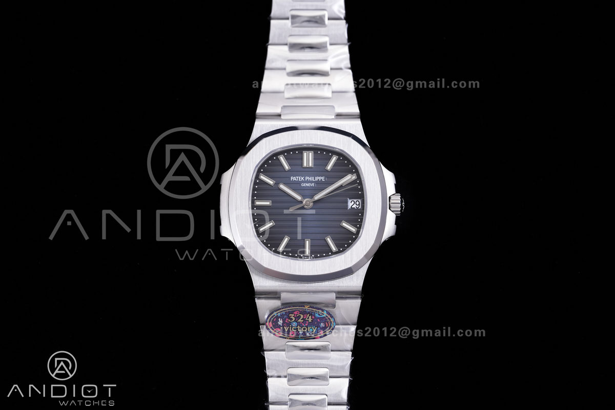 Nautilus 5711/1A SS VF 1:1 Best Edition Blue Textured Dial On SS Bracelet Super Clone 324