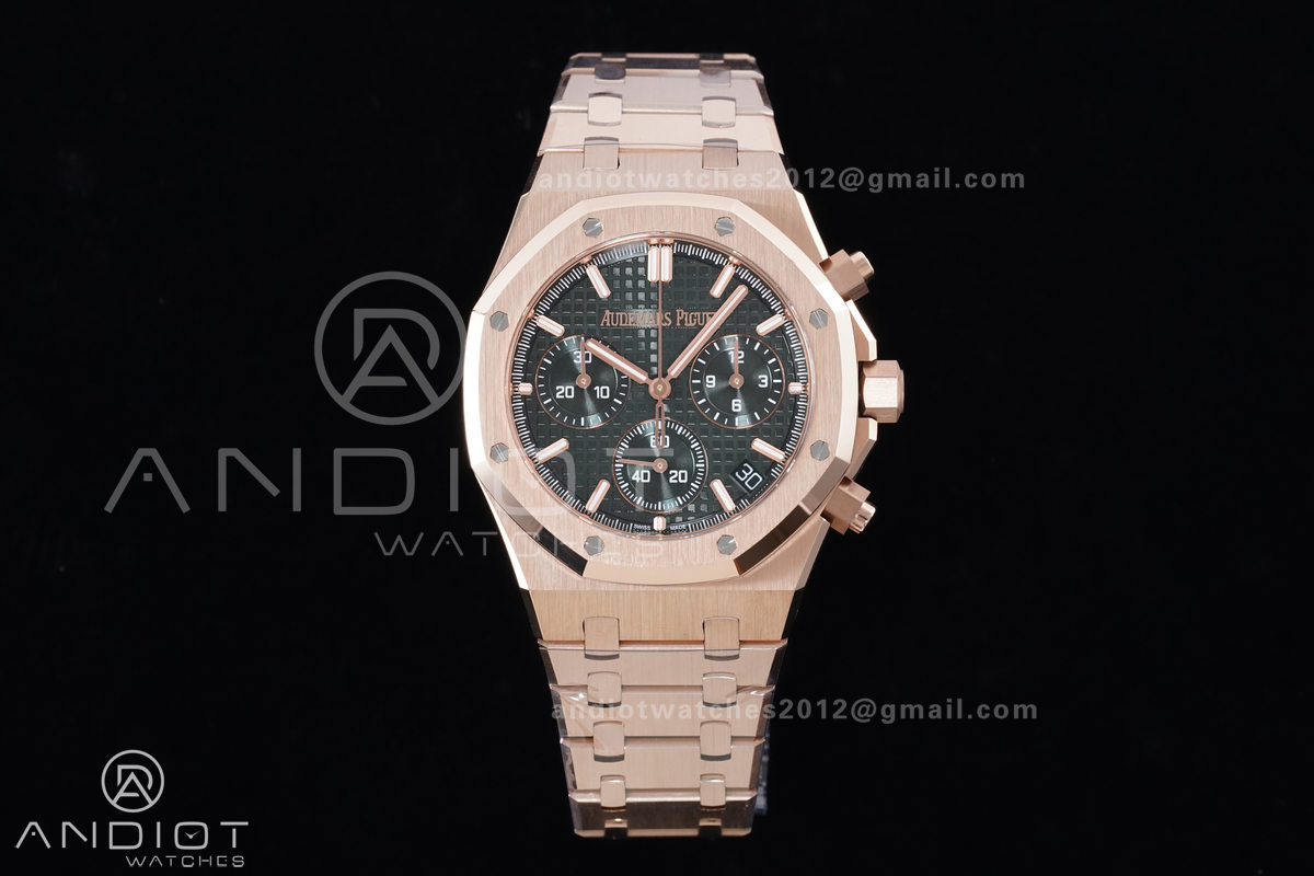Royal Oak Chrono 26240 RG APSF 1:1 Best Edition Green Dial on RG Bracelet SA4401 Super Clone