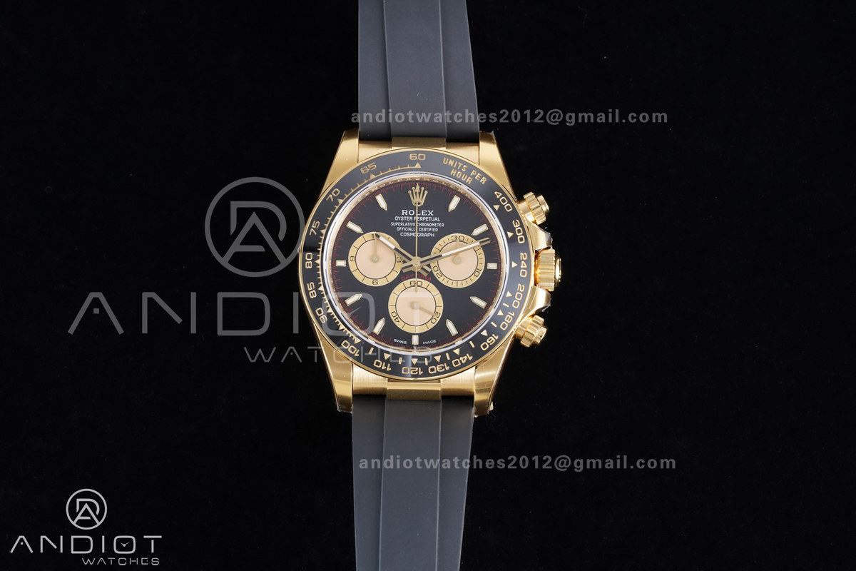 Daytona 126518 VSF 1:1 Best Edition Black/YG Dial on Oysterflex Strap VS4131 V2 (Weighted)