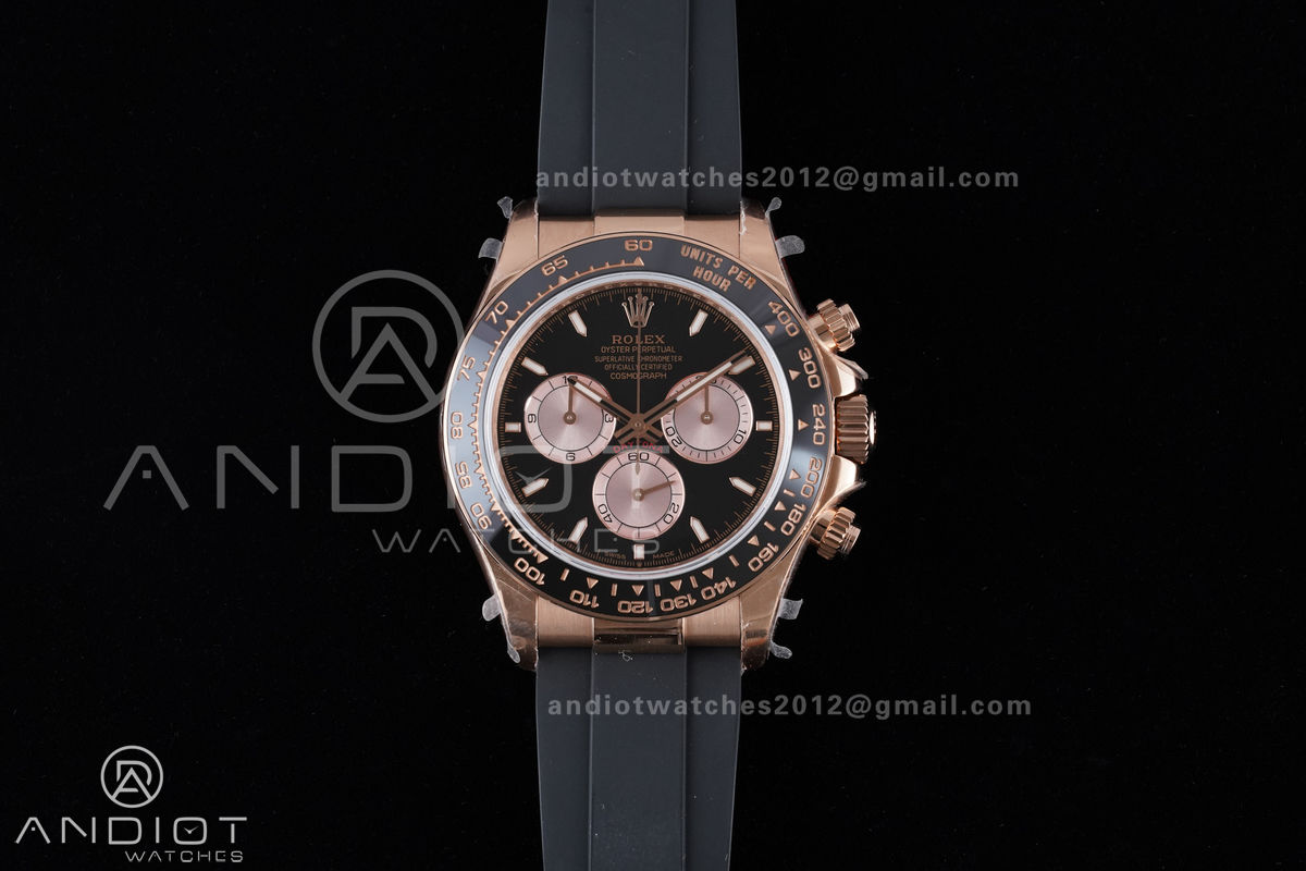 Daytona 126515 QF 1:1 Best Edition Black/RG Dial on Oysterflex Strap QF4131 V10 (Gain Weight)