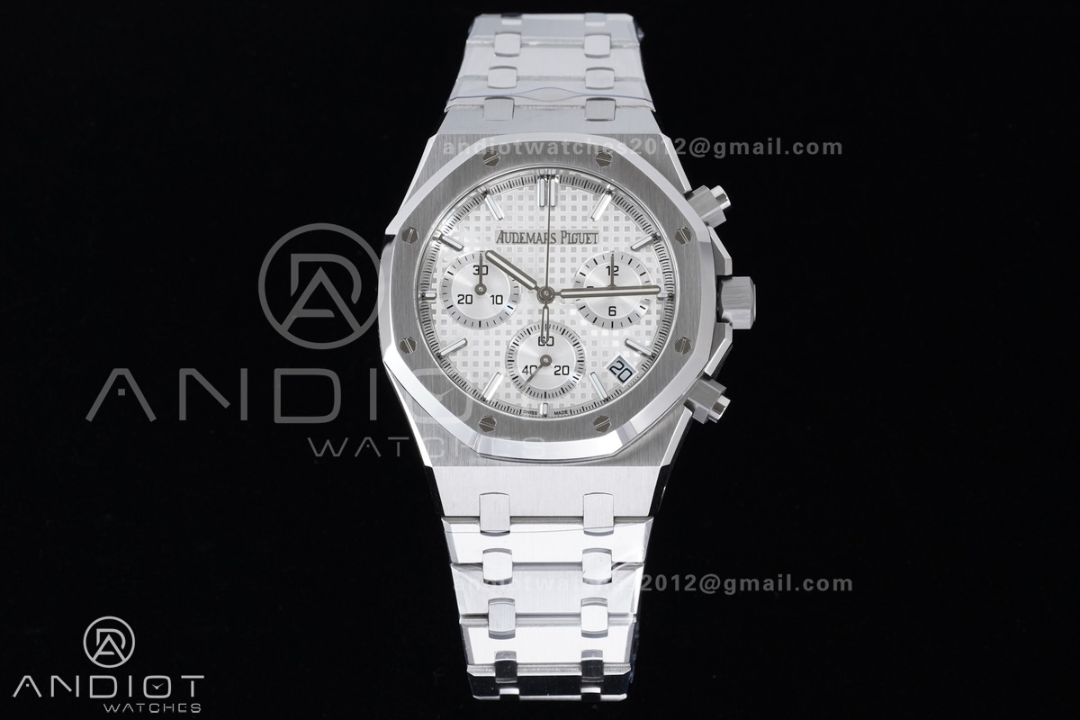 Royal Oak Chrono 26240 SS APSF 1:1 Best Edition White Dial on SS Bracelet SA4401 Super Clone