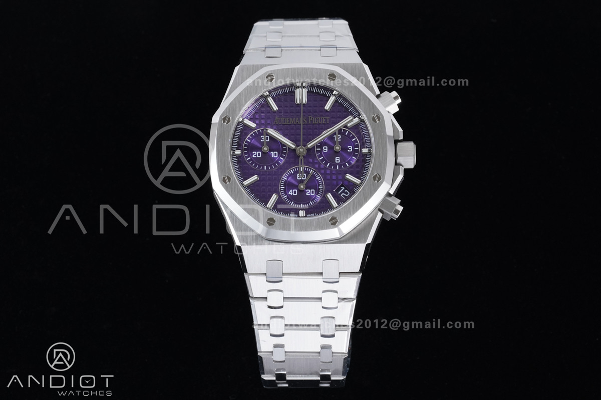 Royal Oak Chrono 26240 SS APSF 1:1 Best Edition Purple Dial on SS Bracelet SA4401 Super Clone