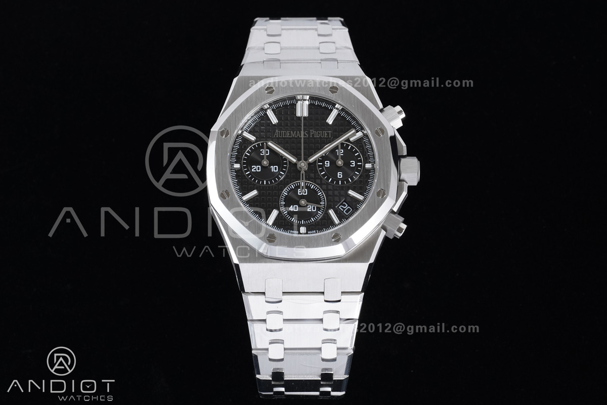 Royal Oak Chrono 26240 SS APSF 1:1 Best Edition Black Dial on SS Bracelet SA4401 Super Clone