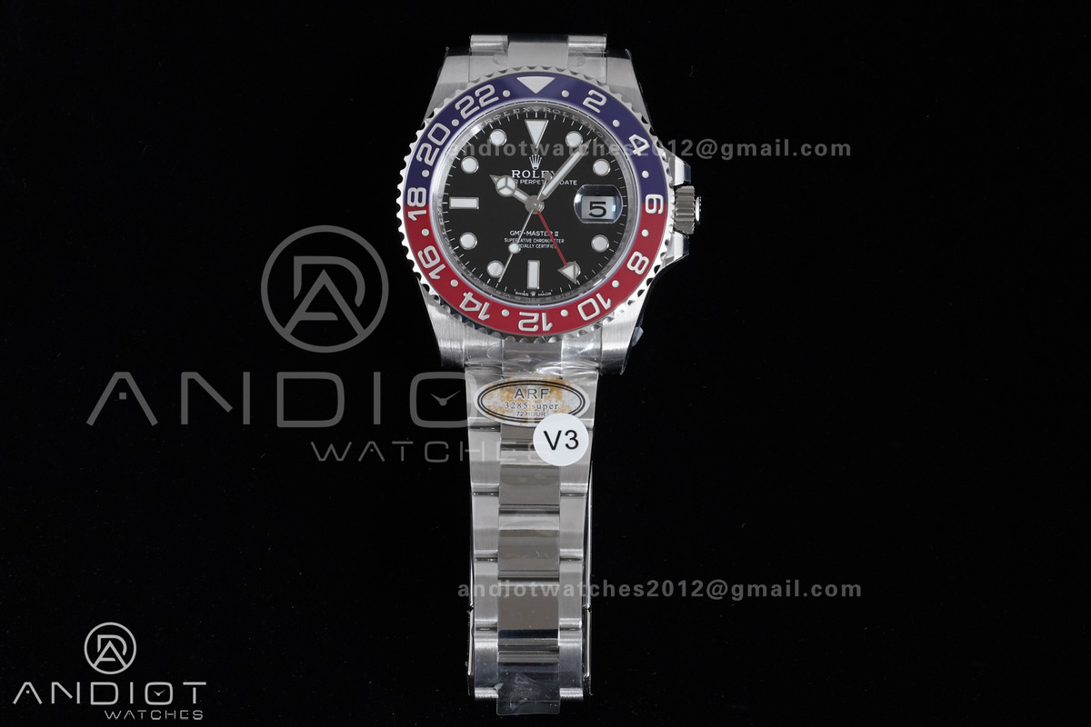 GMT Master II 126710 BLRO 904L SS ARF Pepsi 1:1 Best Edition On Oyster Bracelet New SH3285 (UV Bezel Upgraded) V3