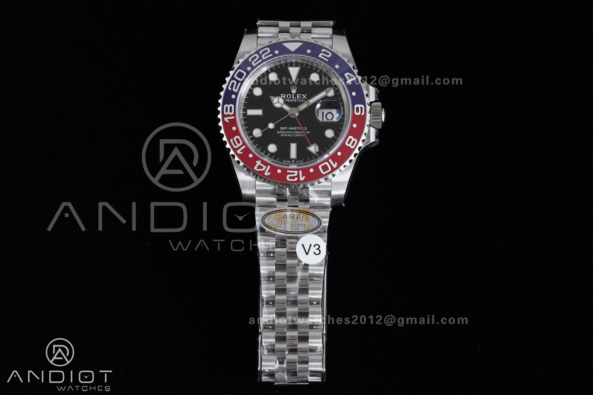 GMT Master II 126710 BLRO 904L SS ARF Pepsi 1:1 Best Edition On Jubilee Bracelet New SH3285 (UV Bezel Upgraded) V3