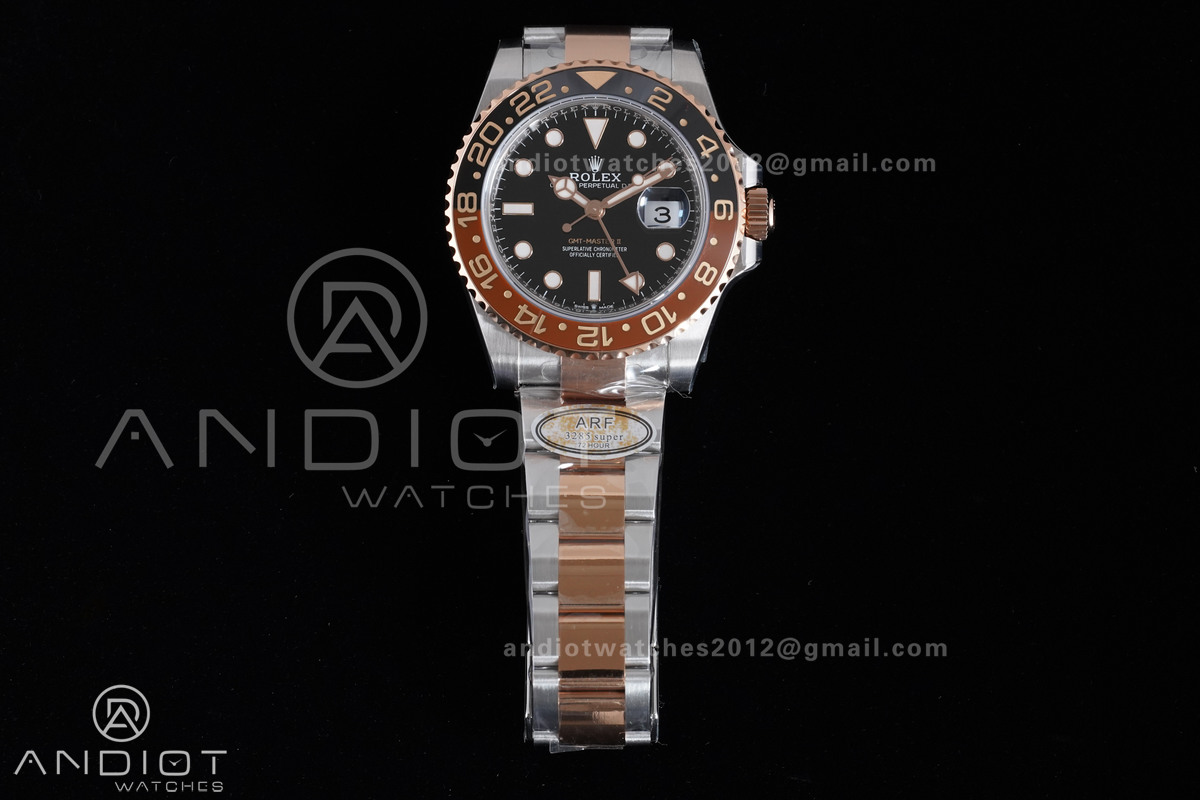 GMT Master II 126711 CHNR 904L SS ARF 1:1 Root Beer Best Edition on SS/RG Bracelet New SH3285 V2