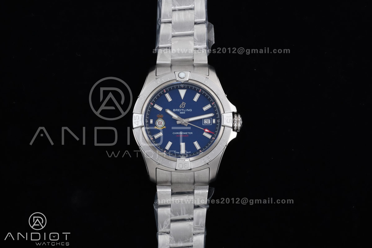 Avenger Chronometer 42mm Anniversary Edition SS BLSF 1:1 Best Version Blue Dial On SS Bracelet A2824