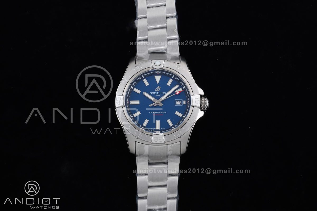 Avenger Chronometer 42mm SS BLSF 1:1 Best Version Blue Dial On SS Bracelet A2824