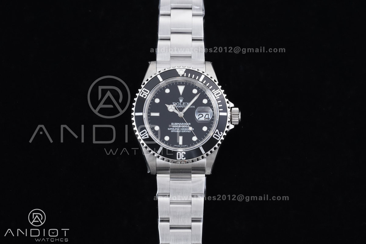 Submariner 16610 LN Black 904L Steel TMF 1:1 Best Edition on SS Bracelet SH3135