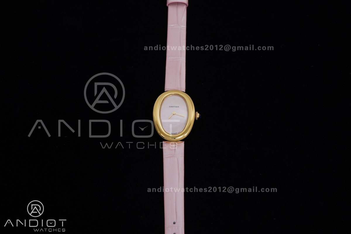 Baignoire Watch YG AF 1:1 Best Edition White Dial on Pink Strap RONDA Quartz