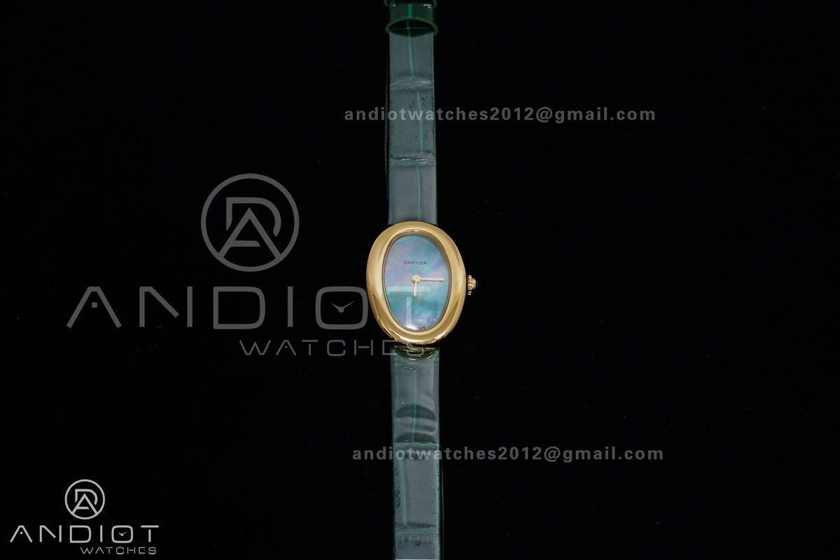 Baignoire Watch YG AF 1:1 Best Edition Green Mop Dial  on Green Croco RONDA Quartz