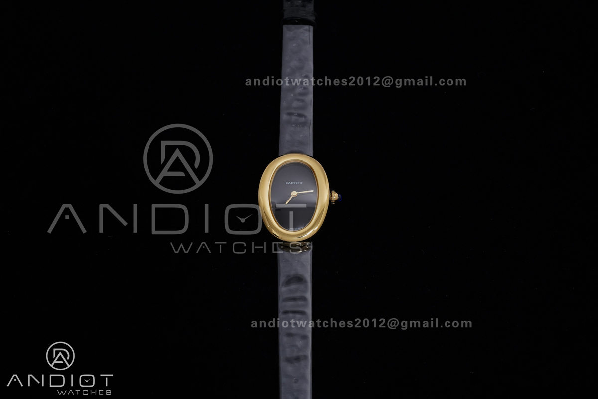 Baignoire Watch YG AF 1:1 Best Edition Black Dial on Black Strap RONDA Quartz