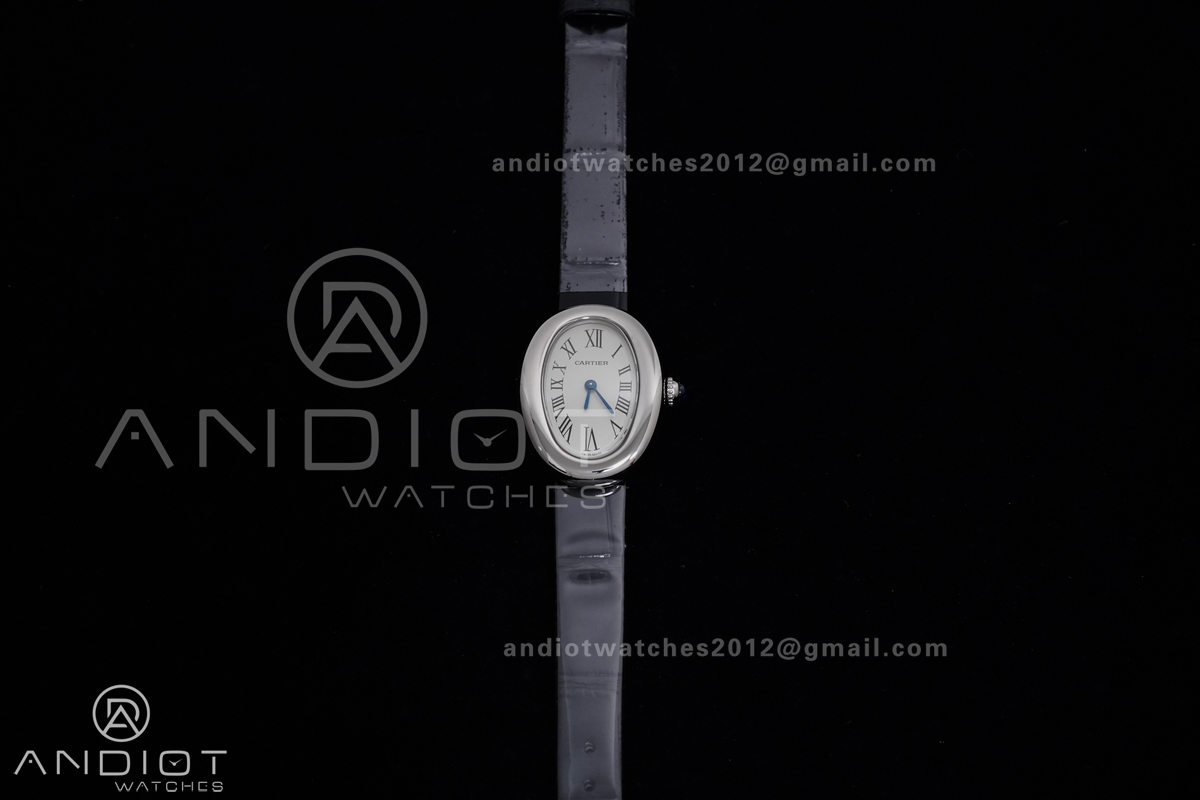 Baignoire Watch SS AF 1:1 Best Edition White Dial on Black Strap RONDA Quartz