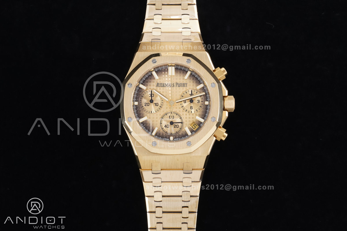 Royal Oak Chrono 26240 YG APSF 1:1 Best Edition YG Faded Dial on Bracelet SA4401 Super Clone