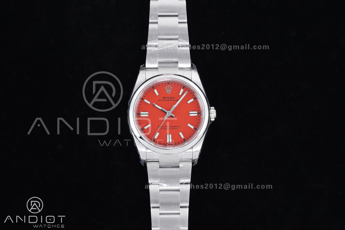 Oyster Perpetual 126000 36mm VSF 1:1 Best Edition 904L Steel Red Dial DD3230 V2