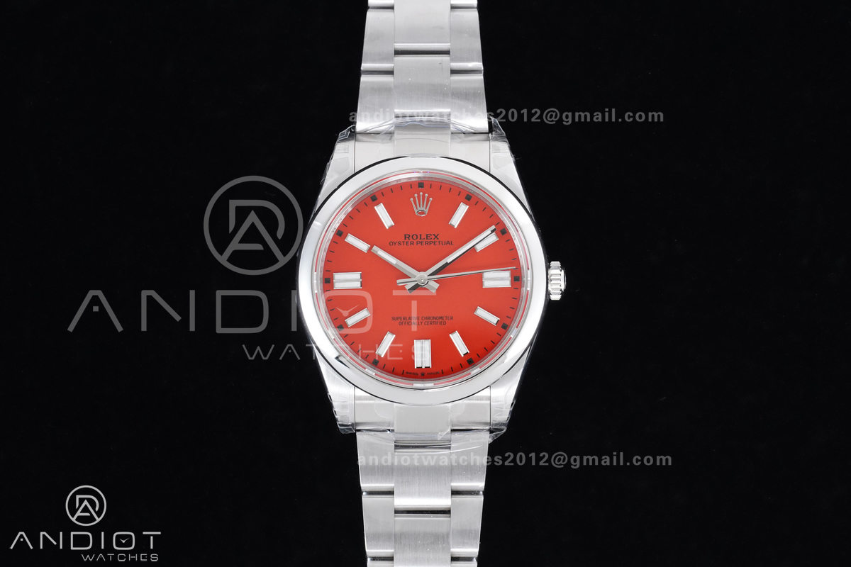 Oyster Perpetual 124300 41mm VSF 1:1 Best Edition 904L Steel Red Dial DD3230 V2