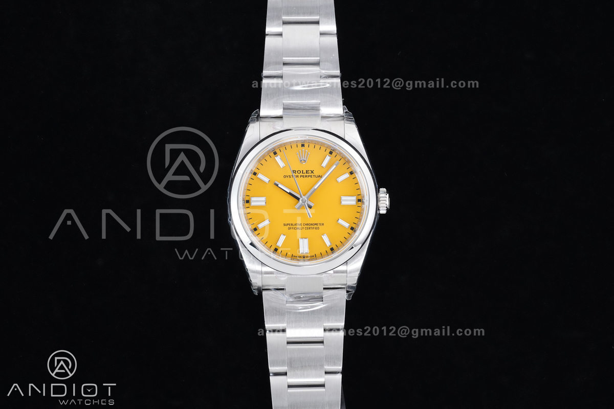 Oyster Perpetual 126000 36mm VSF 1:1 Best Edition 904L Steel Yellow Dial DD3230 V2