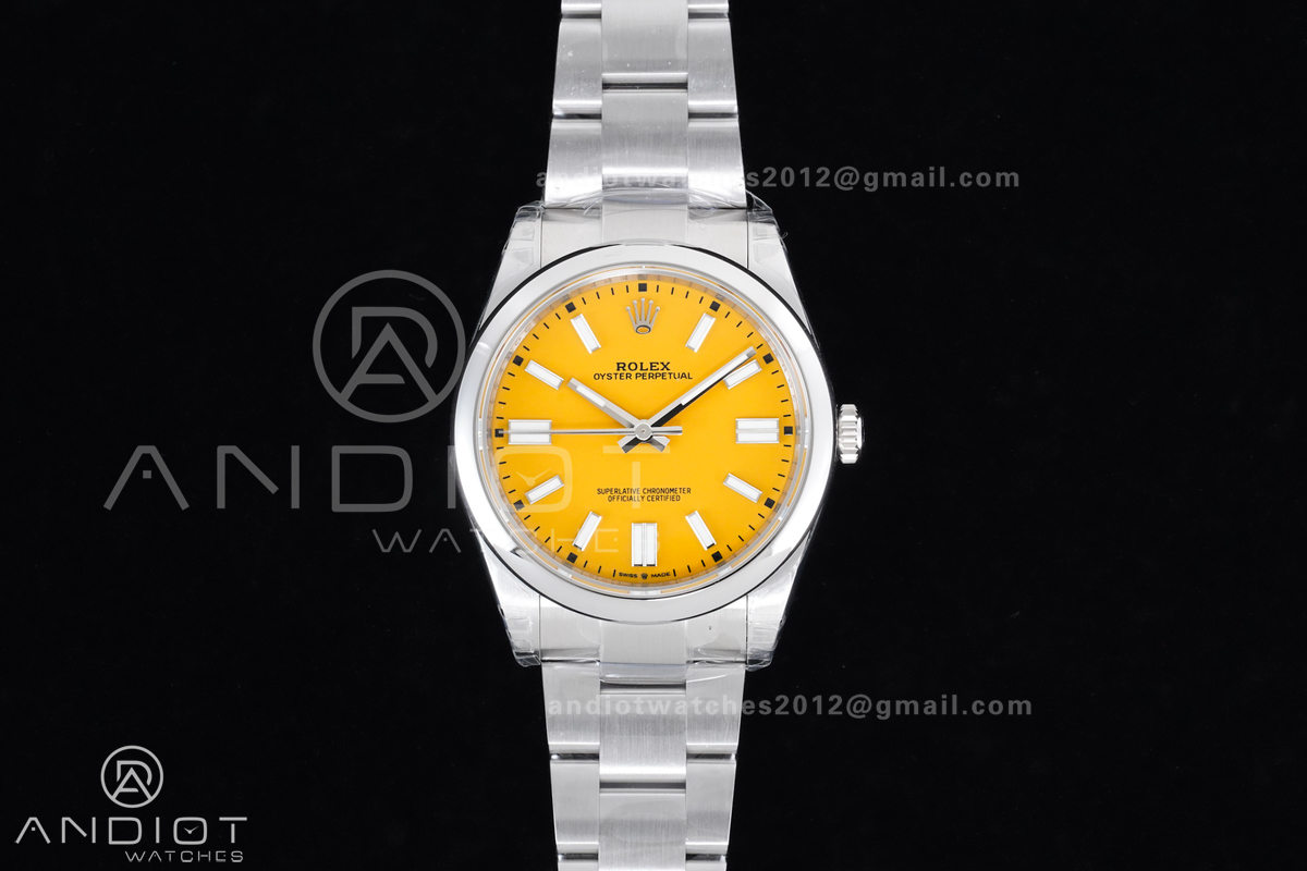 Oyster Perpetual 124300 41mm VSF 1:1 Best Edition 904L Steel Yellow Dial DD3230 V2