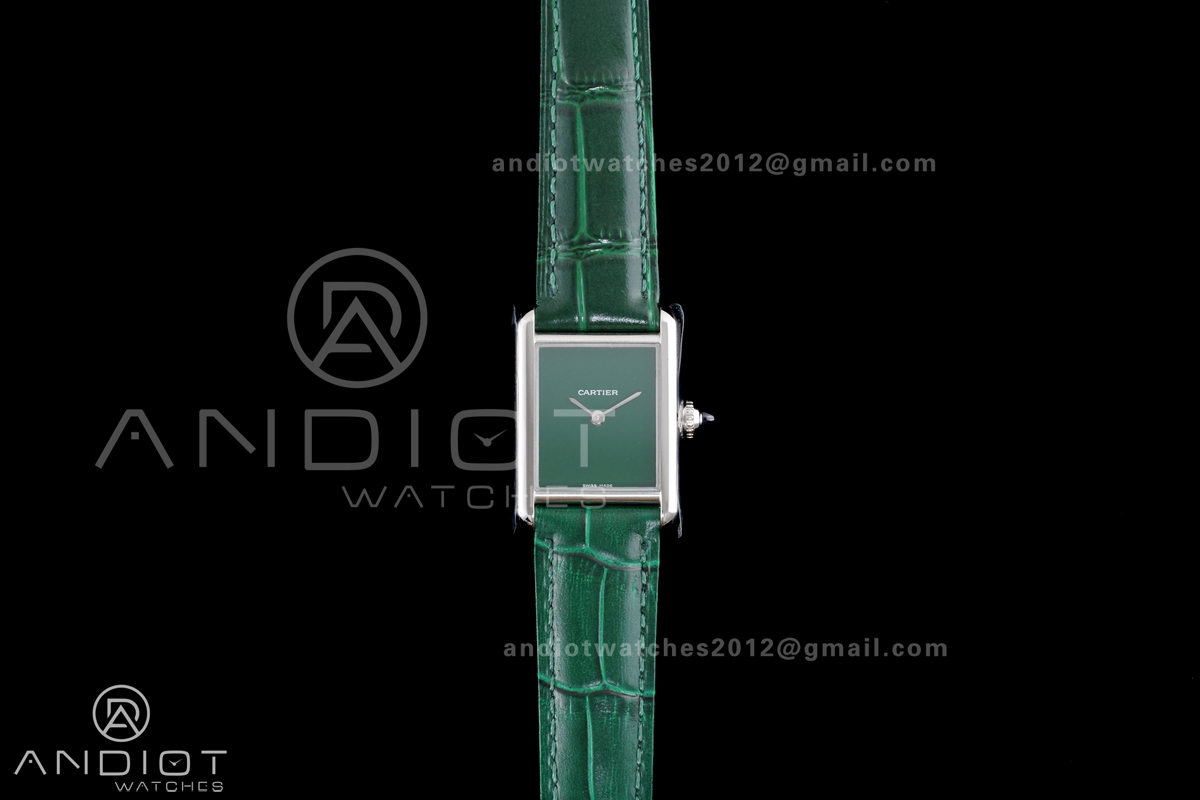 Tank Must 22mm AF SS Best Edition Green Dial On Green Leather Ronda Quartz
