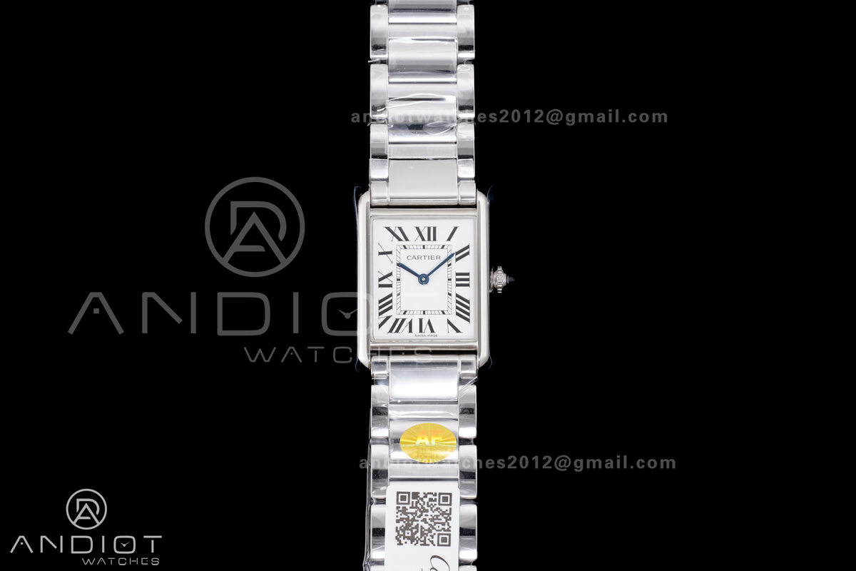 Tank Must SS 25.5mm AF 1:1 Best Edition White Dial on SS Bracelet Ronda Quartz