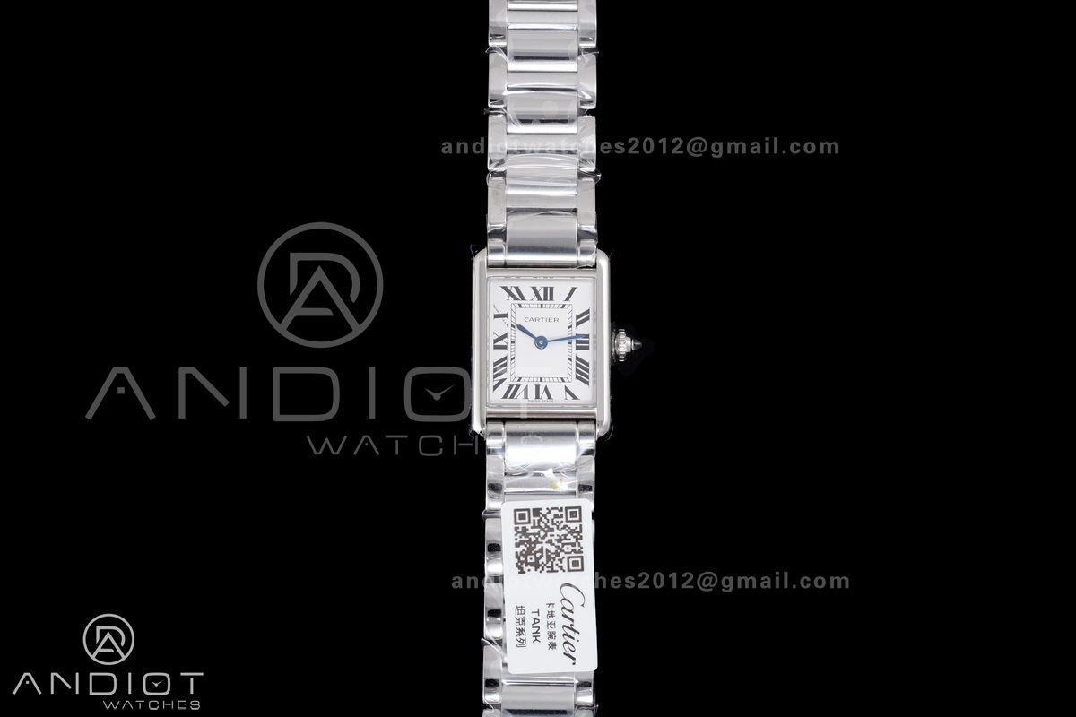 Tank Must SS 22mm AF 1:1 Best Edition White Dial on SS Bracelet Ronda Quartz