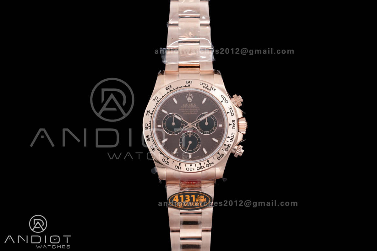 2025 Daytona 126505 QF 1:1 Best Edition Chocolate Dial on RG Bracelet QF4131 V6 (Gain Weight)