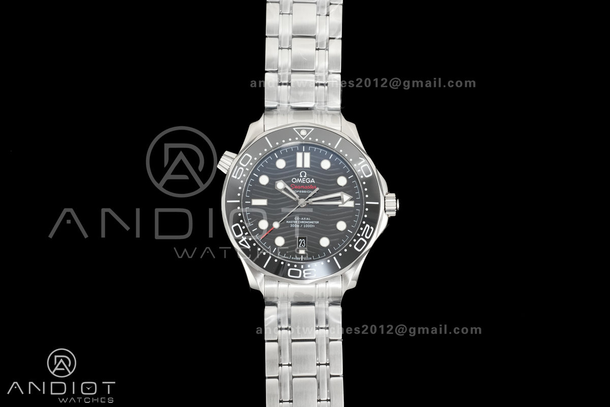 Seamaster Diver 300M Black Ceramic Bezel V4 VSF 1:1 Best Edition Black Dial On SS Bracelet Super Clone Asian 8800