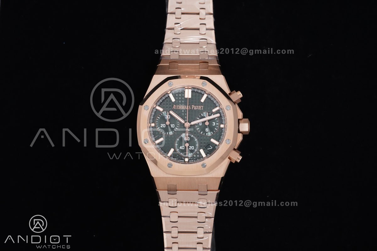 Royal Oak Chrono 26240 RG APSF 1:1 Best Edition Green Dial on RG Bracelet SA4401 Super Clone