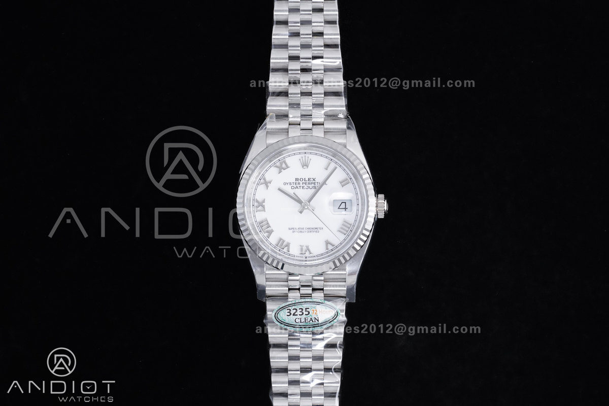 DateJust 36 126234 Clean 1:1 Best Edition 904L Steel White Roman Dial on Jubilee Bracelet SH3235