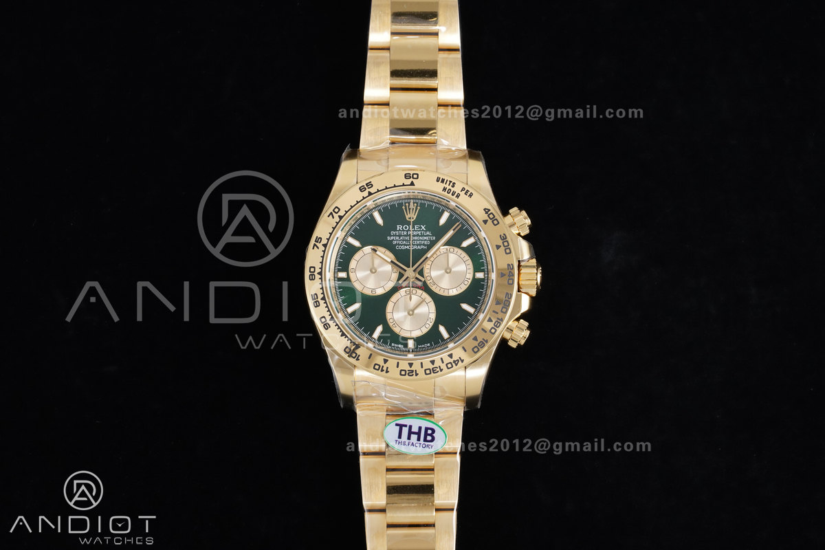 Daytona 126508 THBF 1:1 Best Edition Green/YG Dial on YG Bracelet 4131