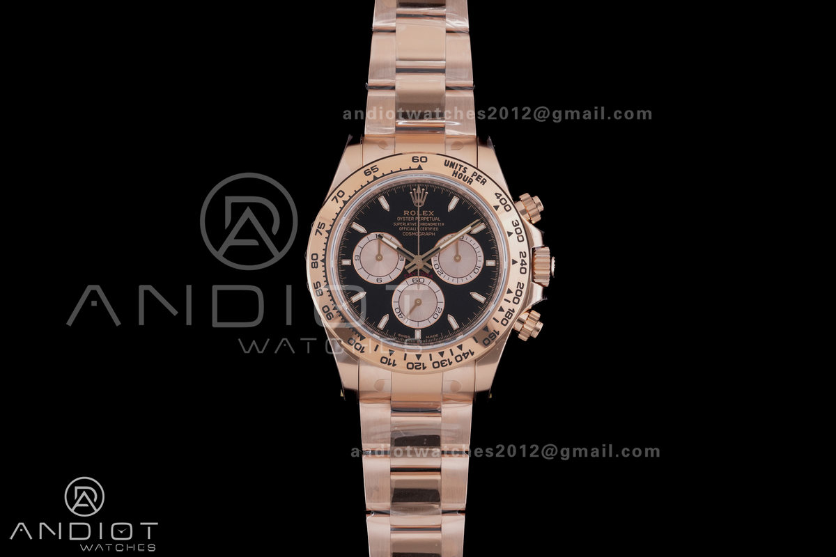 Daytona 126505 Gain Weight VSF 1:1 Best Edition Black Dial RG Sub-dial On Oyster Bracelet DD4131