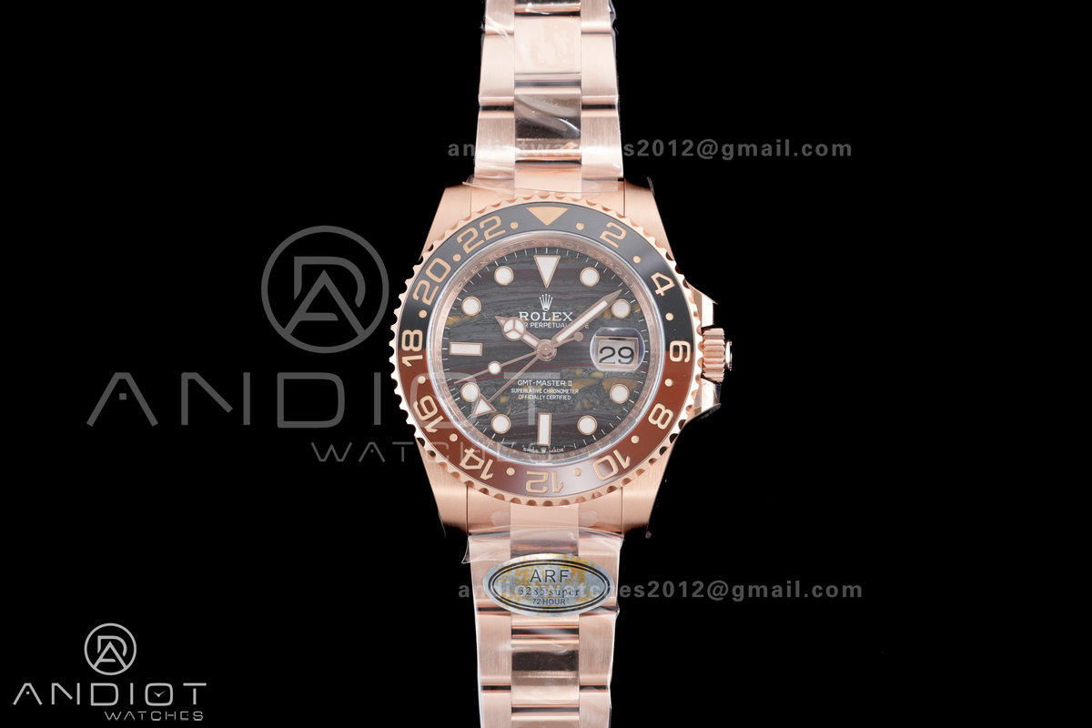 GMT Master II 126715 CHNR ARF Best Edition Tiger Iron Dial on RG Oyster Bracelet Sh3285
