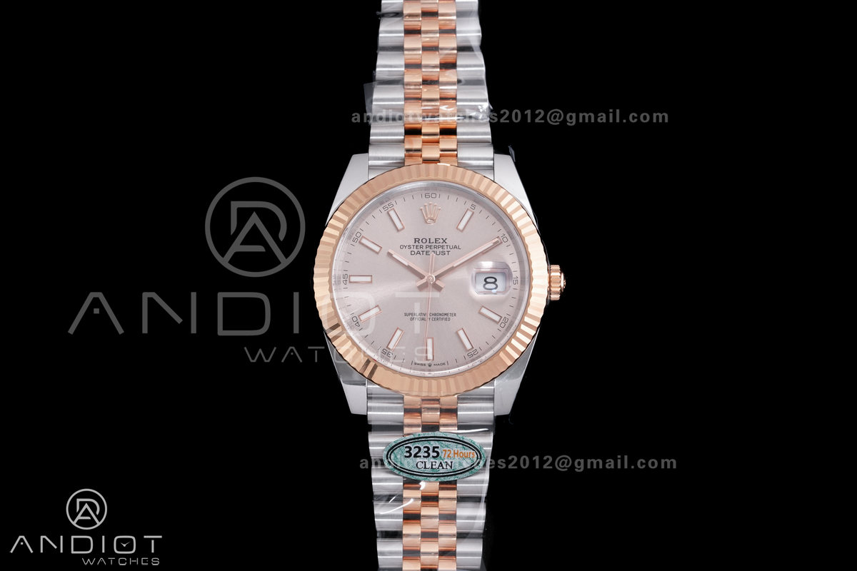 DateJust 41 126331 Clean 1:1 Best Edition 904L Steel Champagne Dial on SS/RG Jubilee Bracelet SH3235