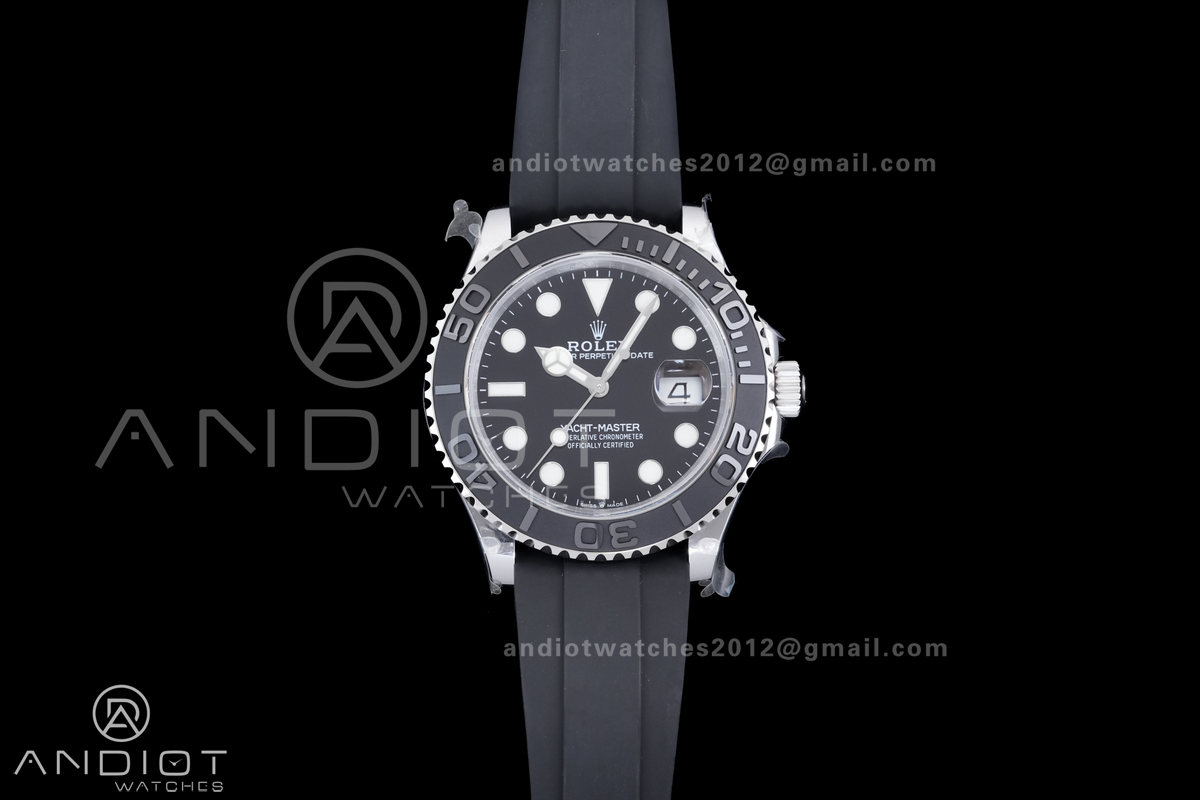 Yacht-Master 42mm 226659 SS QF 1:1 Best Edition 3D Black Ceramic Bezel on Oysterflex Strap SH3235 (Weighted)