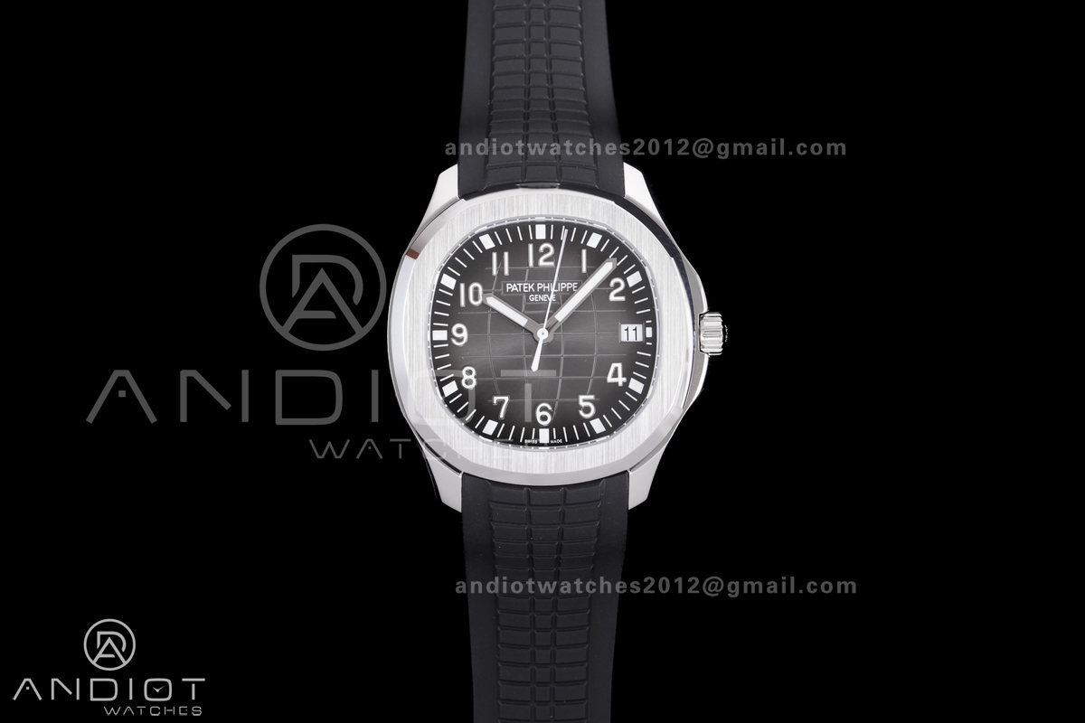 Aquanaut 5167A SS 3KF Best Edition Black Dial on Black Rubber Strap A330 Super Clone V3
