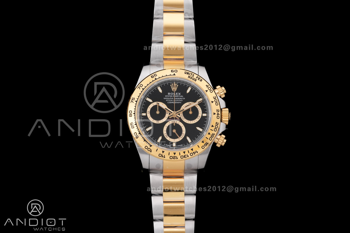 Daytona 126503 Gain Weight VSF 1:1 Best Edition YG/SS Black Dial Black On Oyster Bracelet DD4131