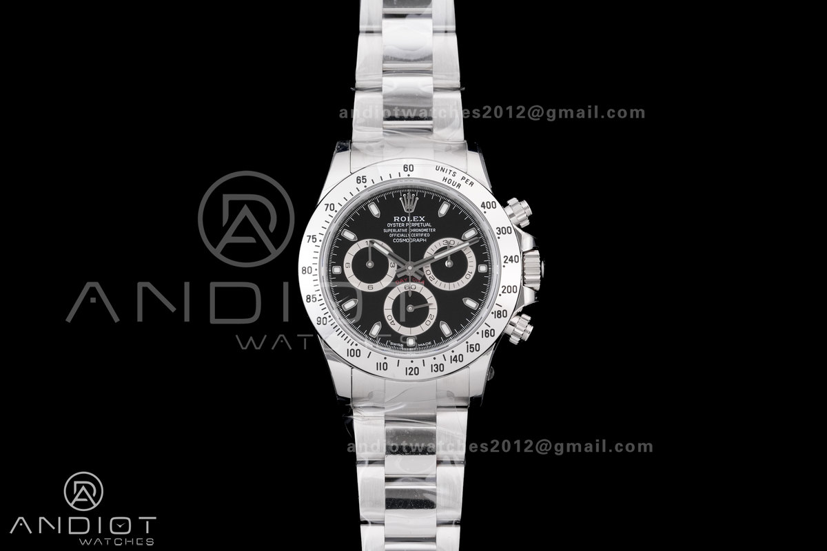 Daytona 116520 VSF 1:1 Best Edition 904L SS Case and Bracelet Black Dial DD4130