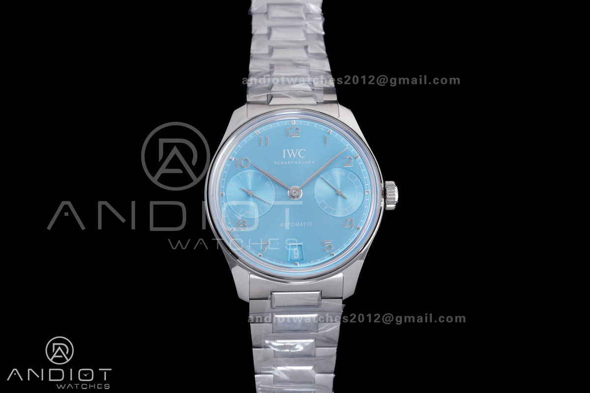Portugieser Automatic 42mm SS APSF 1:1 Best Edition Ice Blue Dial on SS Bracelet A52010