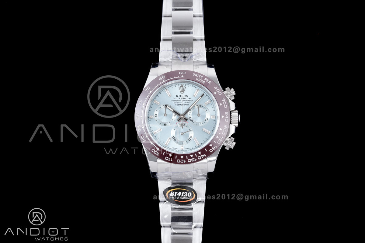 Daytona 116506 Brown Ceramic BTF 1:1 Best Edition Ice Blue Dial Crystal Marker on SS Bracelet DD4130 V2
