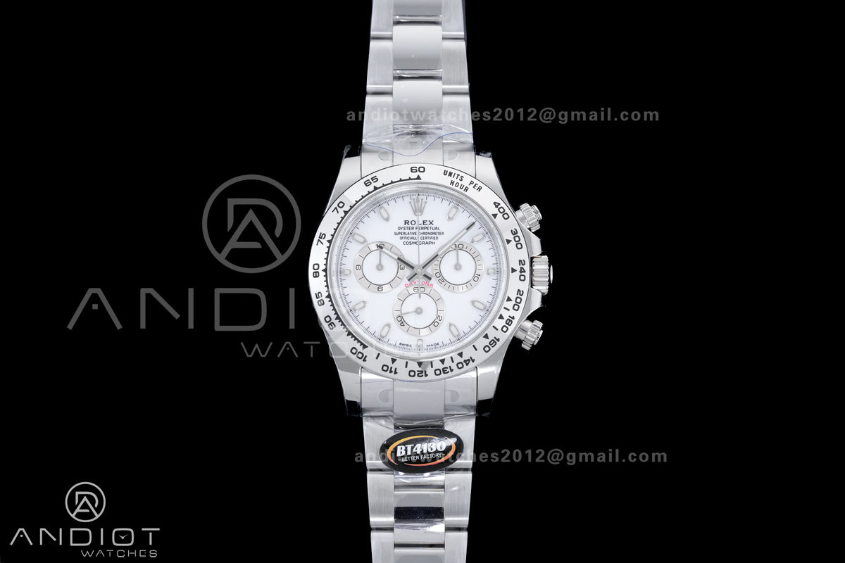 Daytona 116520 904 SS BTF 1:1 Best Edition White Dial On 904L SS Bracelet DD4130