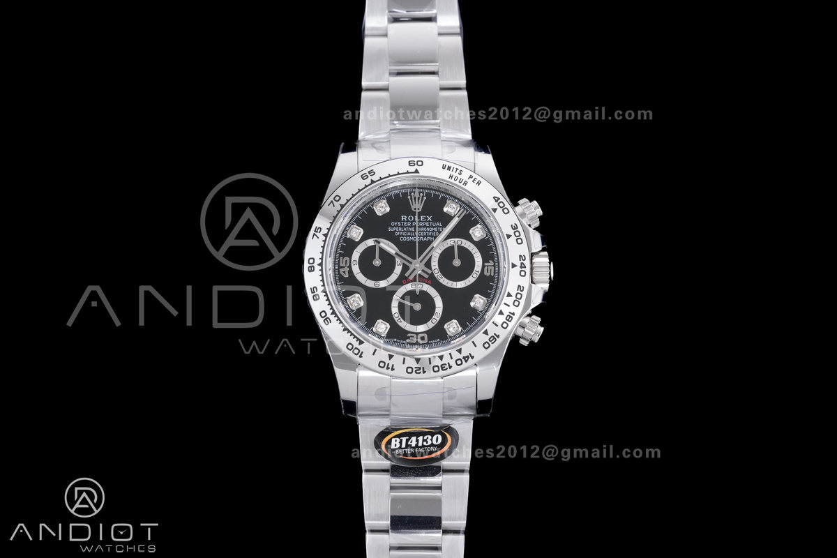 Daytona 116509 BTF 1:1 Best Edition 904L SS Case and Bracelet Black Diamonds Dial DD4130