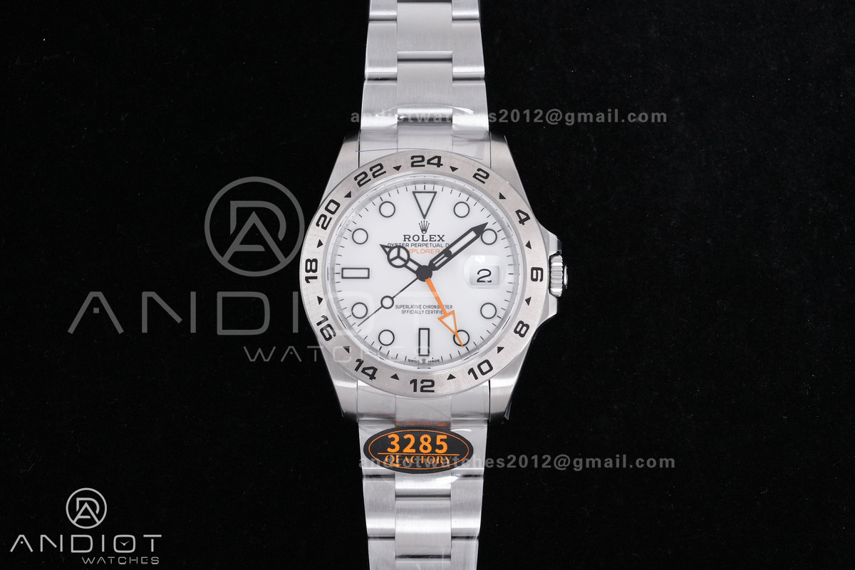 Explorer II 42mm 226570 904L V2 SS QF 1:1 Best Edition White Dial on Bracelet SH3285 CHS
