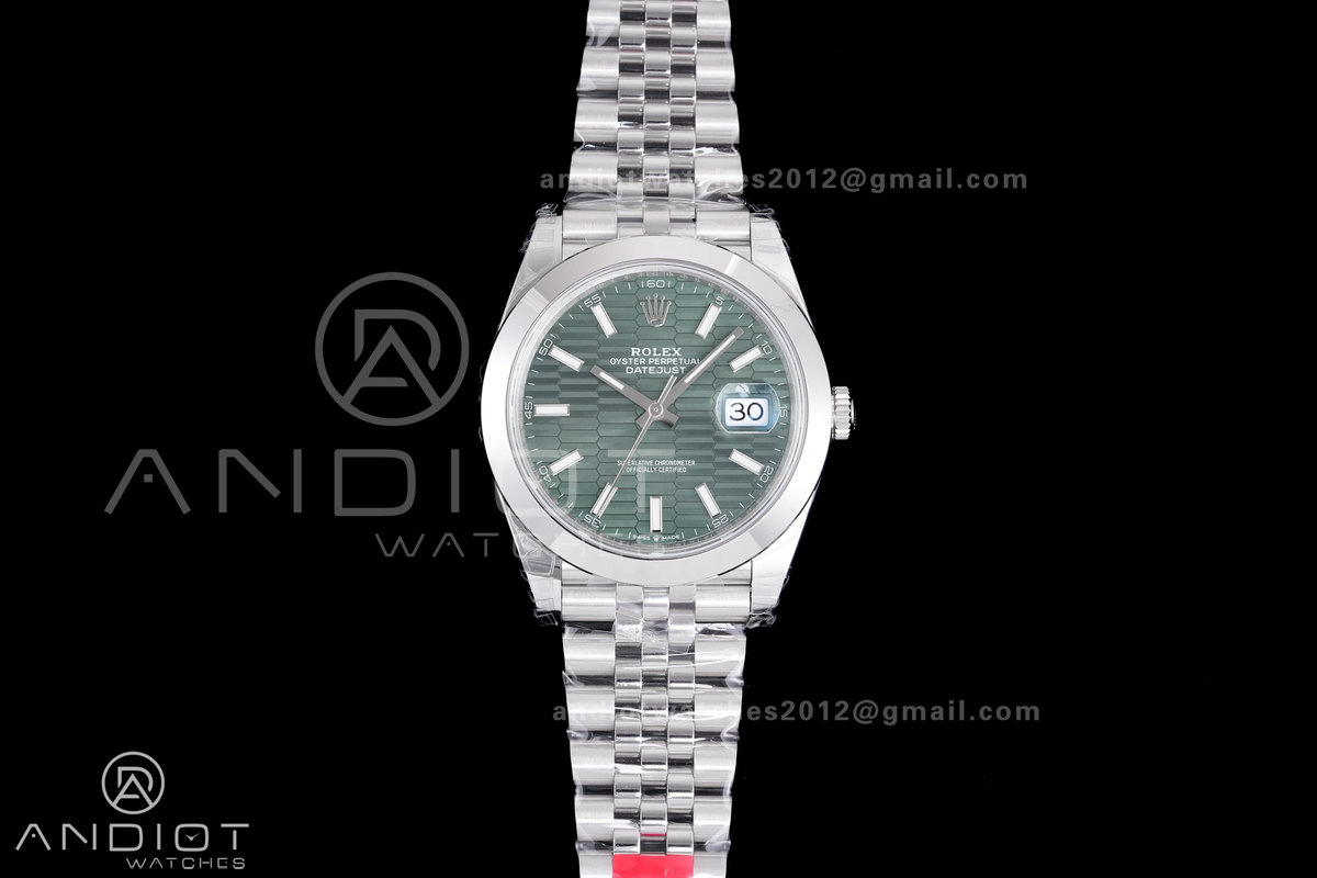 DateJust 41 126300 904L SS VSF 1:1 Best Edition Green Textured Dial on Jubilee Bracelet VS3235
